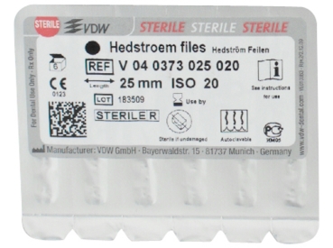 Pilniki Hedström 73/ 20 25mm sterylne 6szt.